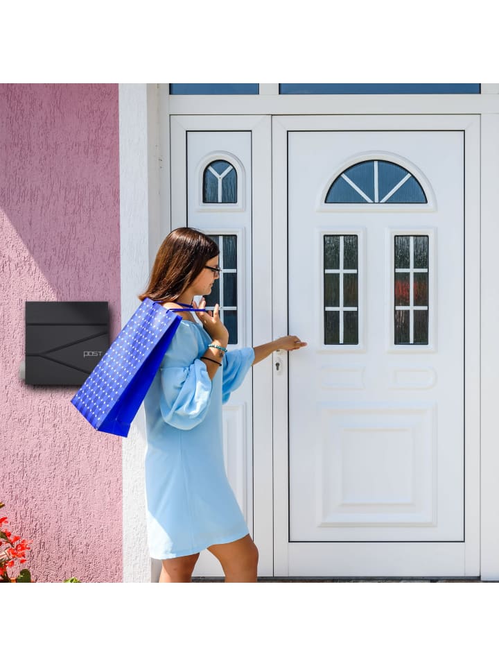 relaxdays Briefkasten in Schwarz günstig kaufen onesize