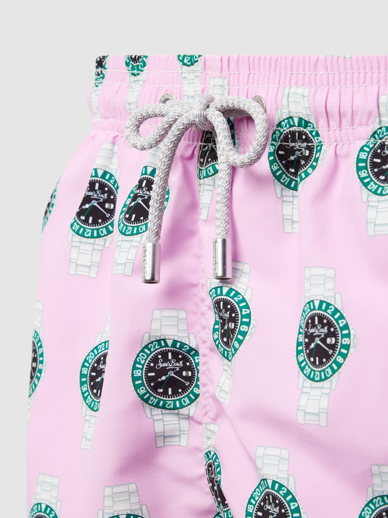 Badehose mit Motiv-Prints Modell 'GUSTAVIA' in rosa