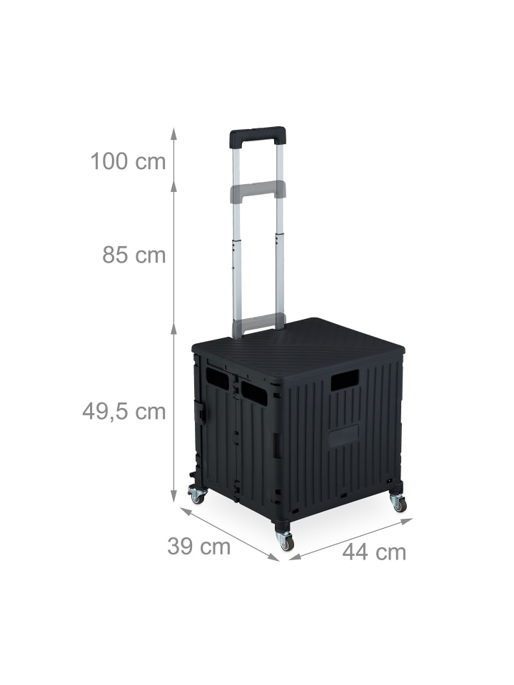 relaxdays Einkaufstrolley in Schwarz günstig kaufen onesize