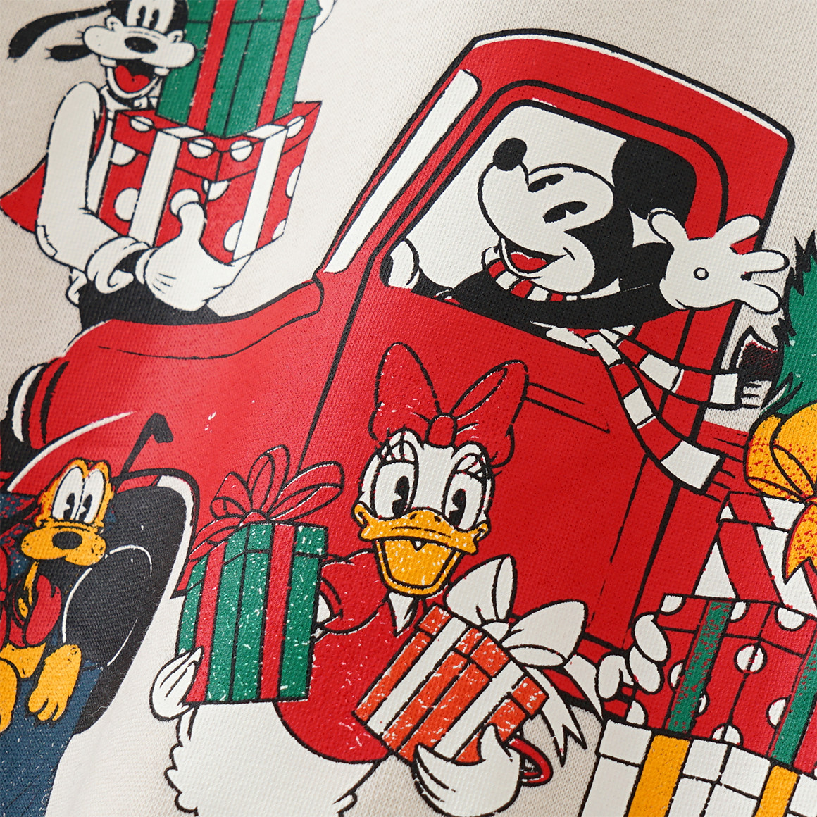 Micky Maus Weihnachtssweatshirt mit Print creme