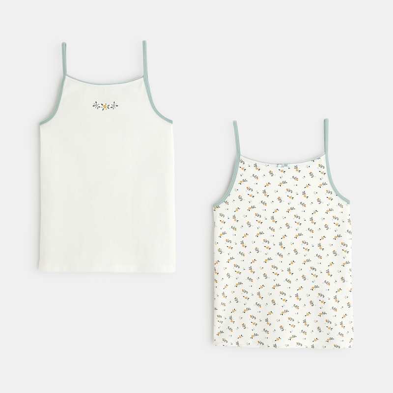 Débardeur à fines bretelles / sous-vêtements blanc fille