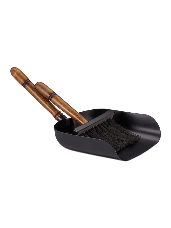 relaxdays Kehrgarnitur in Schwarz/ Braun günstig kaufen onesize