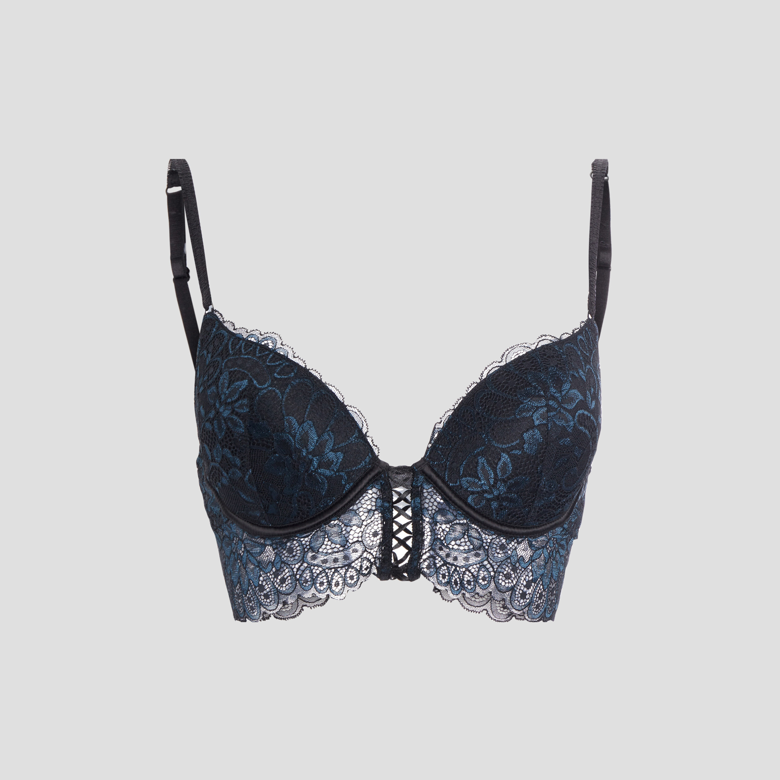 Soutien-gorge push-up bleu pétrole femme | La Halle
