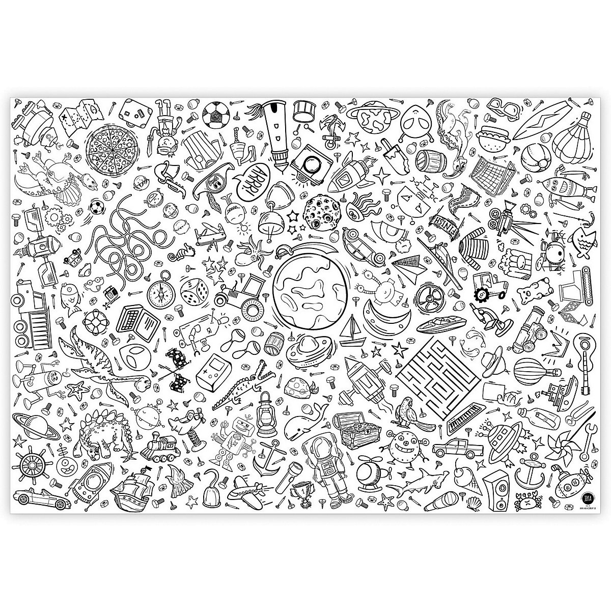 Mal Mich Bunt Ausmal-Tischdecke aus Papier: Entdecker, 84,1x118,9cm