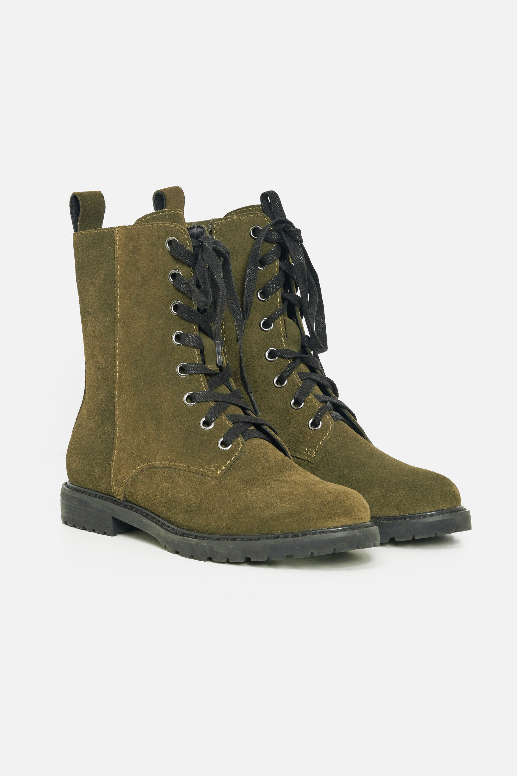 chaussures gine 100% cuir vert kaki femme