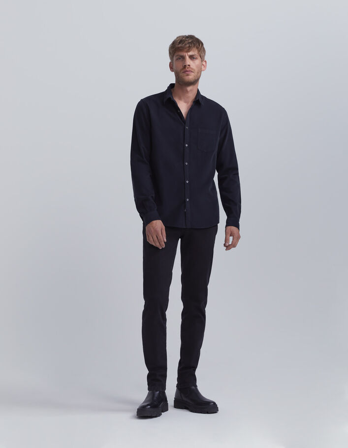 Chemise REGULAR marine en velours milleraies Homme