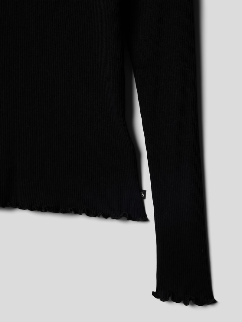 Longsleeve mit Wellensaum in schwarz