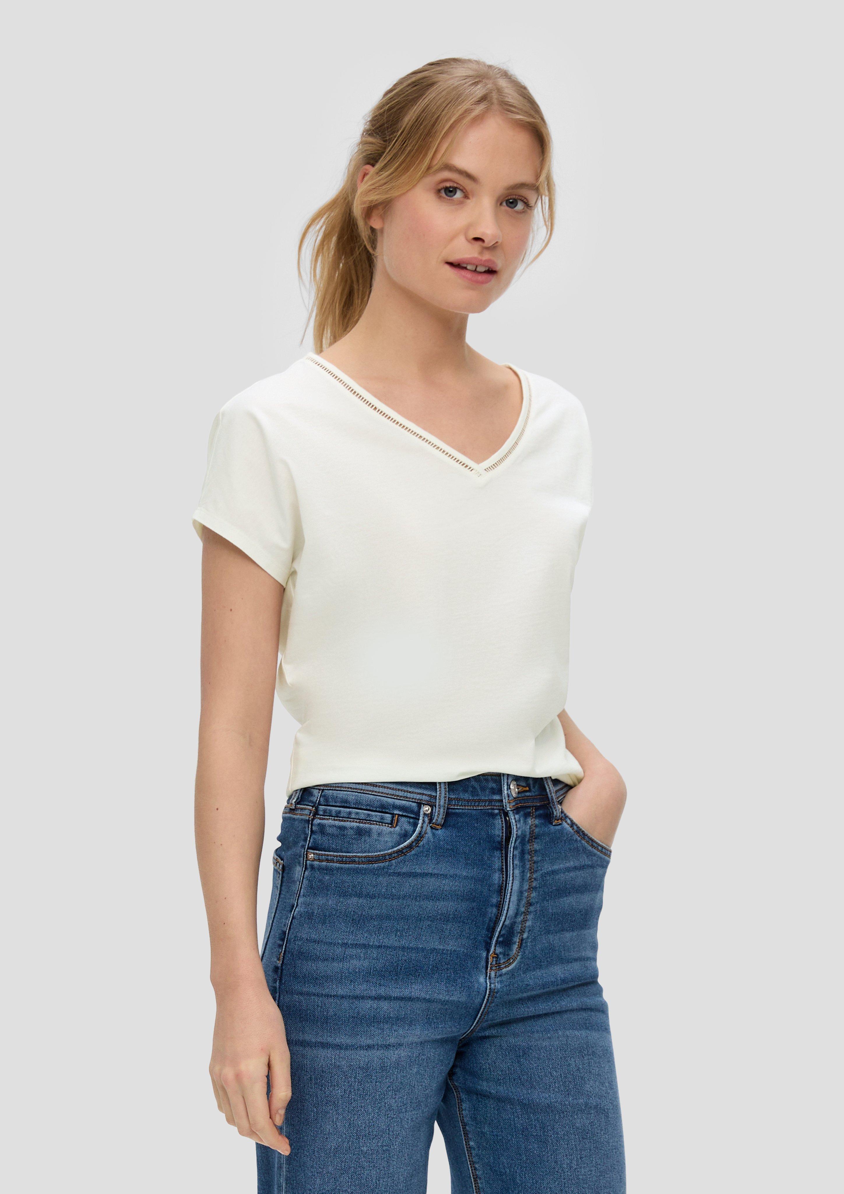 Baumwoll-T-Shirt mit Spitzendetails  2157738-0210