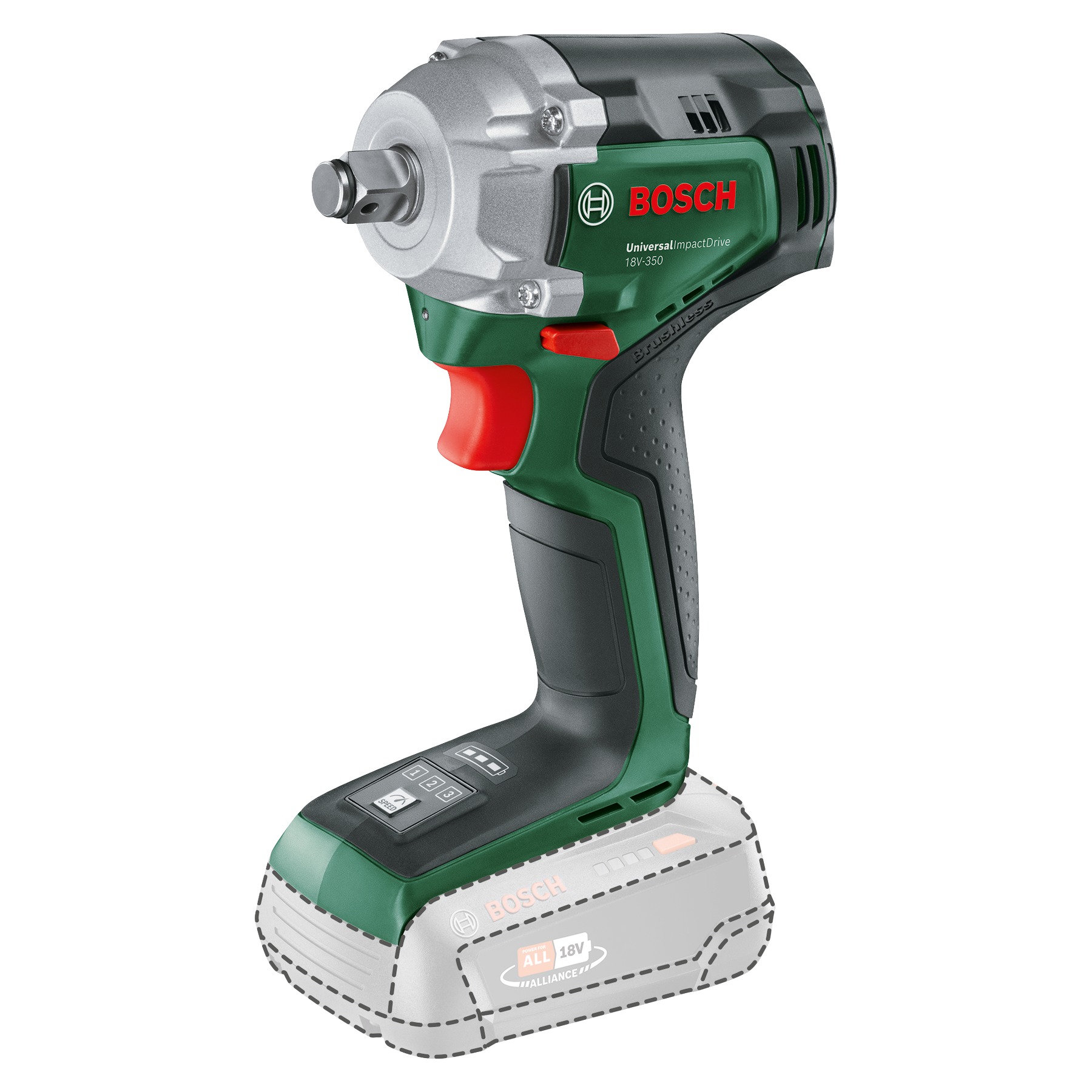 Coffret d'outils sans fil Bosch Green 0615A5009C : 2 outils (1 x 18 V 2,0 Ah, 1 x 18 V 4,0 Ah) et chargeur inclus.