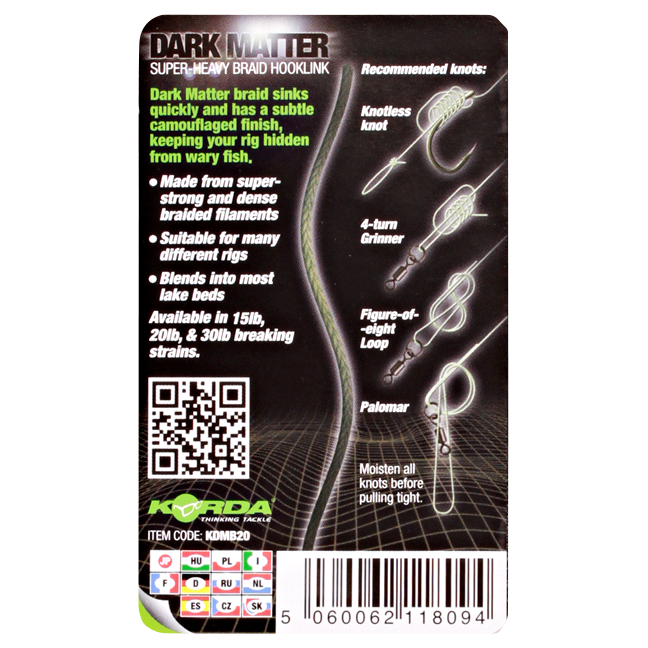 Korda Vorfachschnur Dark Matter Braid (20 m)