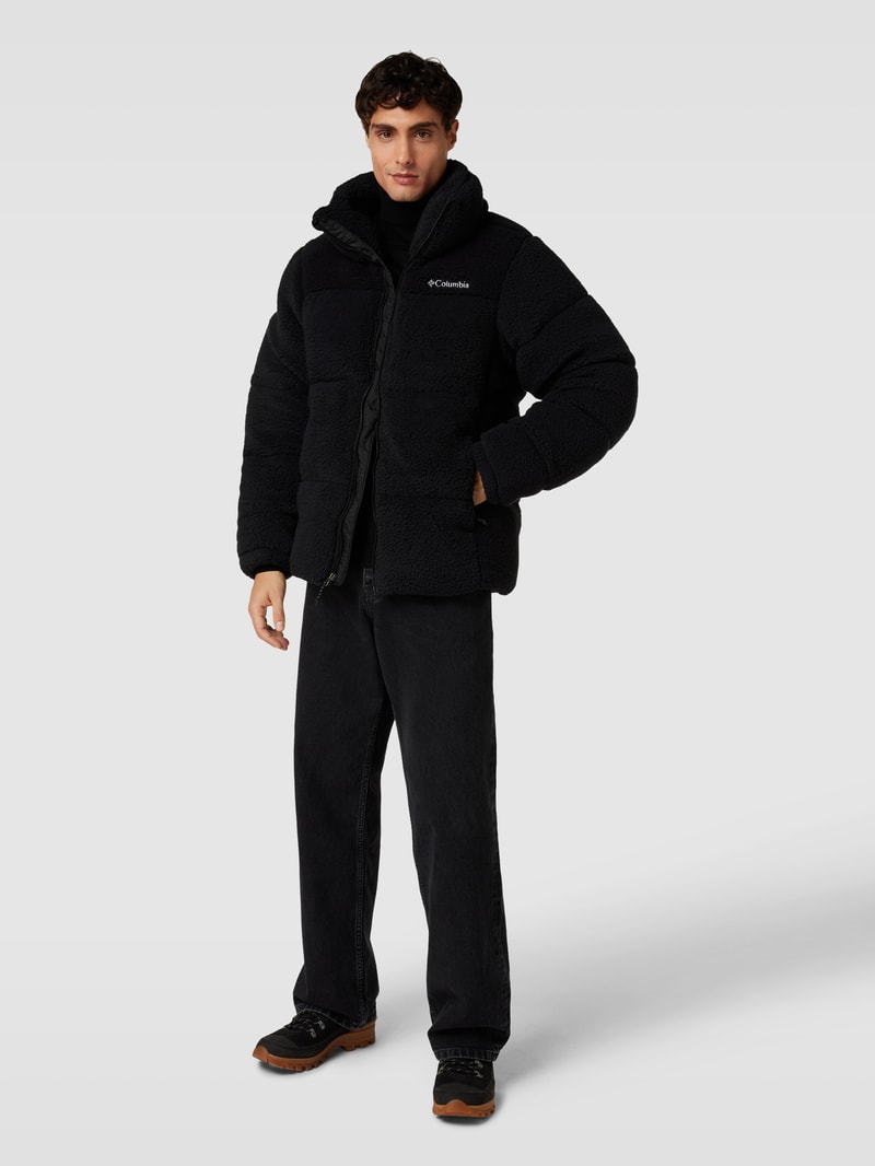 Steppjacke aus Teddyfell in schwarz