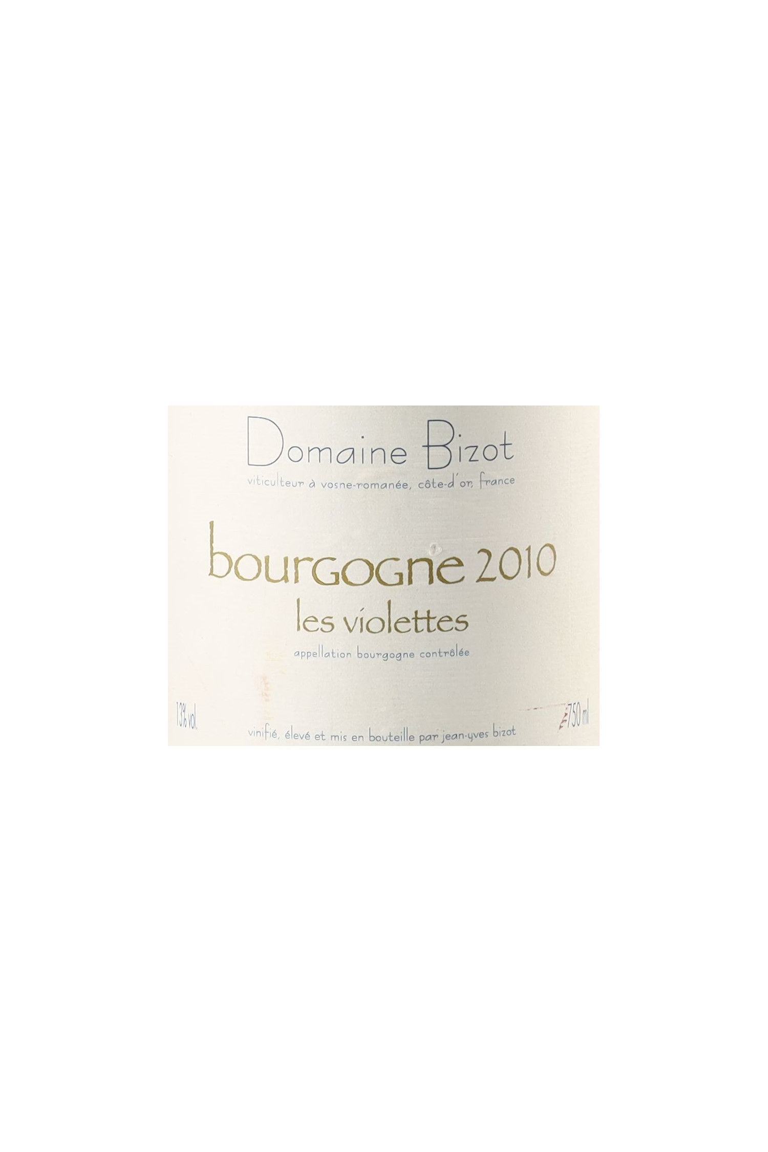 Jean Yves Bizot Les Violettes 2010, Bourgogne