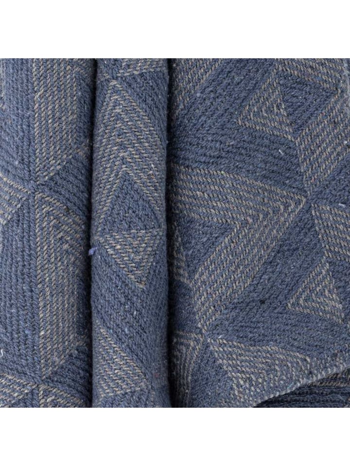 Bloomingville Decke UDINE Blau Gemustert 160x130 cm günstig kaufen onesize