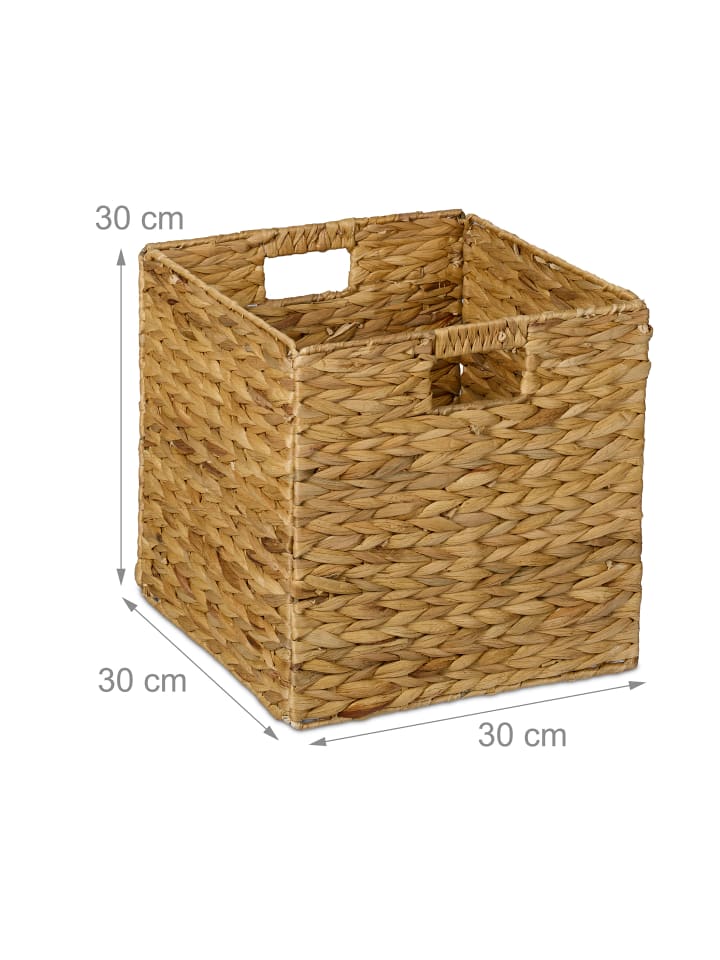 relaxdays 4 x Aufbewahrungskorb in Natur - (B)30 x (H)30 x (T)30 cm günstig kaufen onesize