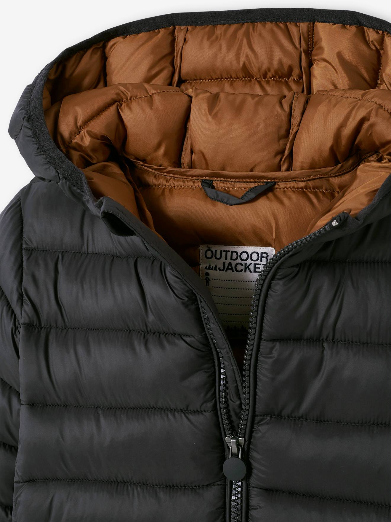Vertbaudet Jungen Light-Steppjacke mit Wattierung aus Recycling-Polyester - dunkelgrau