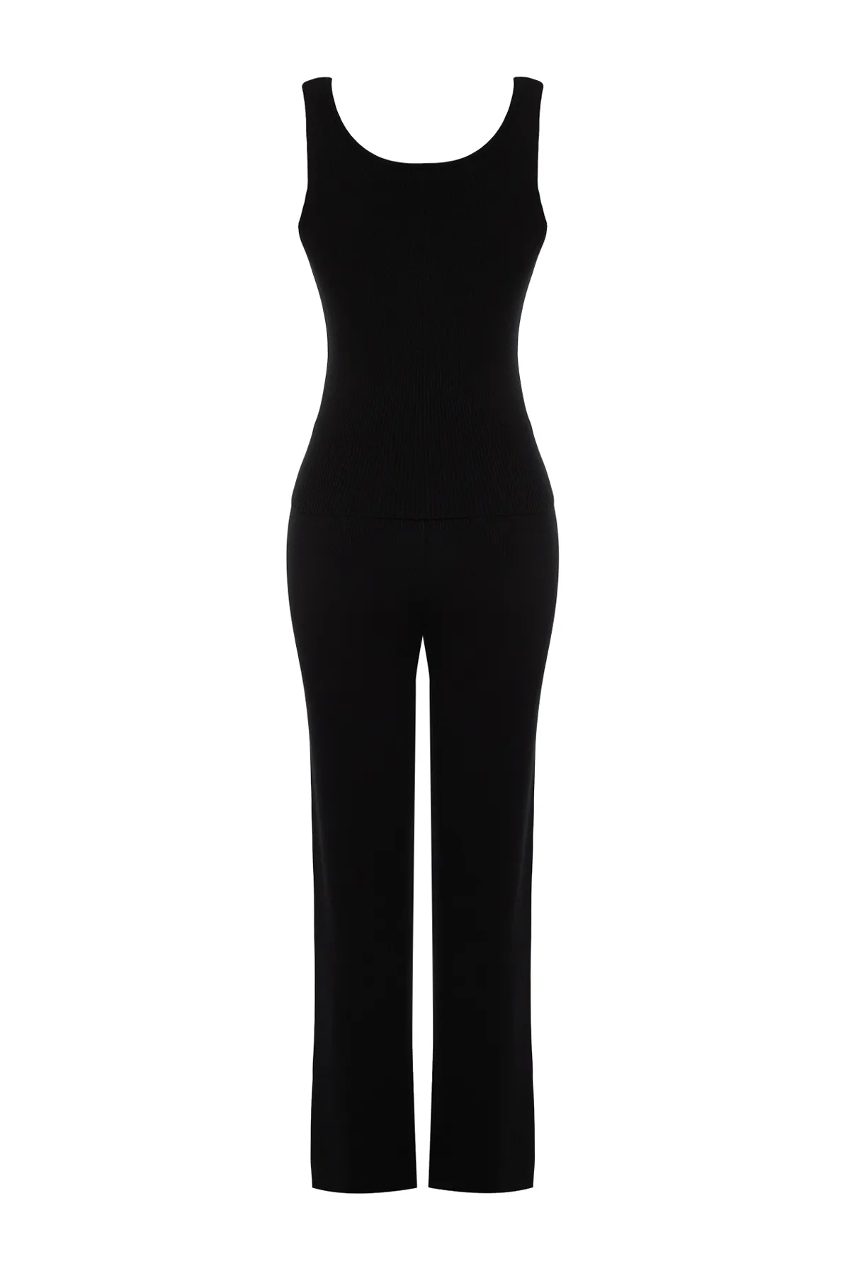 Trendyol Collection  Schwarzes Premium-/Spezialgarn-Strickober- und -Unterteil-Set TWOSS24AU00006