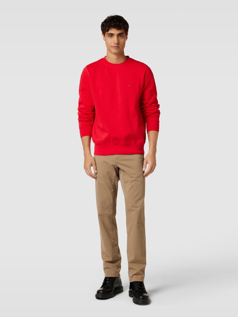 Sweatshirt mit Label-Stitching c in rot