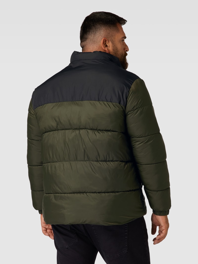 PLUS SIZE Steppjacke im Two-Tone-Design Modell 'TOBY' in dunkelgrün