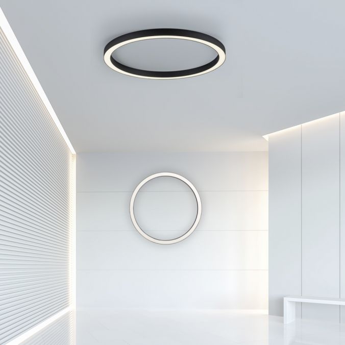 Paul Neuhaus LED Deckenleuchte Pure Lines schwarz Ø 70 cm