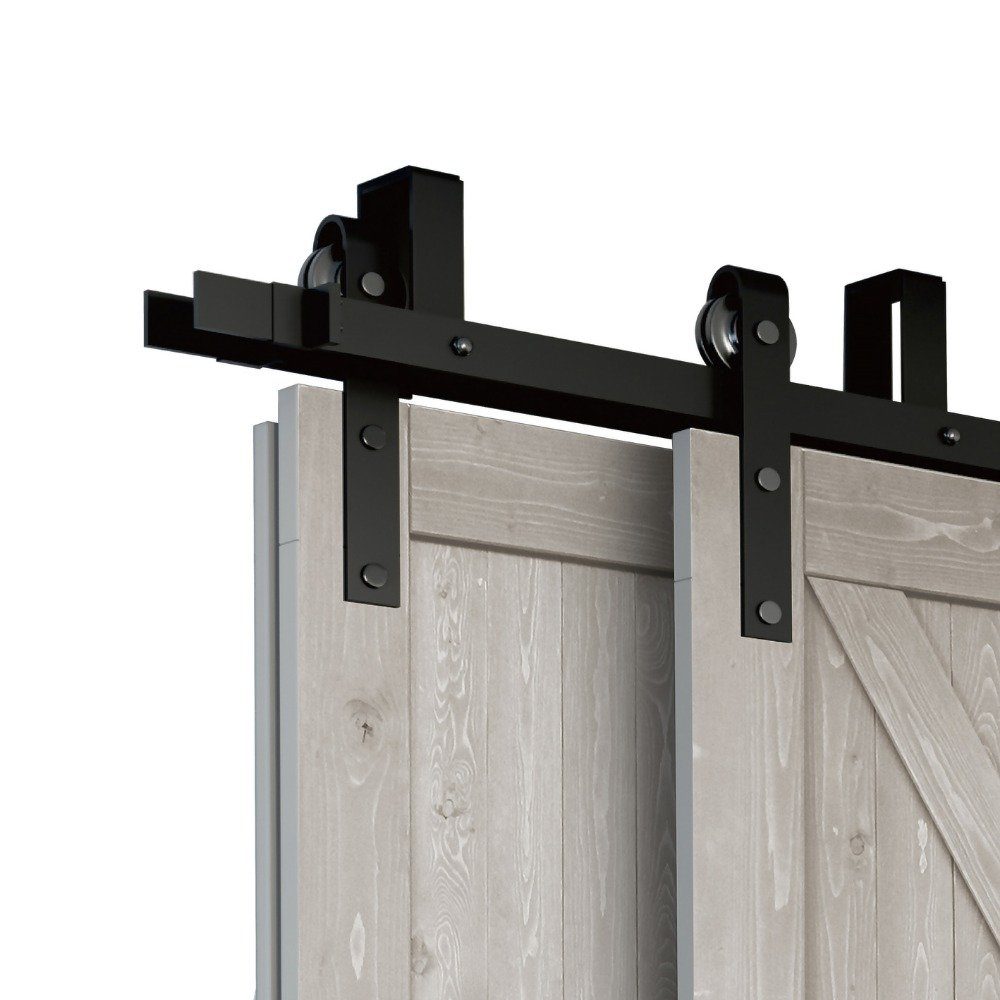 HOME DELUXE Doppelschiebetür Doppelholzschiebetür SOLIA – Größenauswahl (Komplettset, inkl. Laufschiene, Rollen & Türstopper), Holztür, Holzschiebetür, Schiebetür aus Kiefernholz