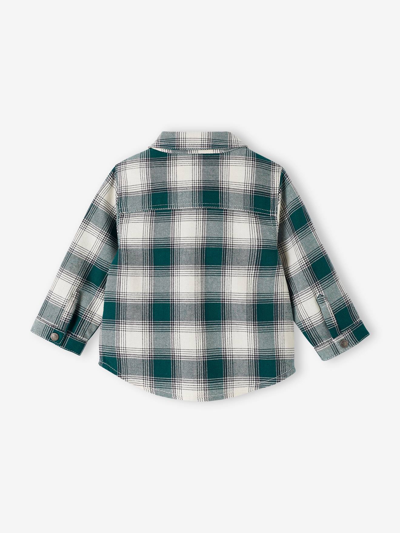Chemise flanelle bébé à carreaux carreaux vert