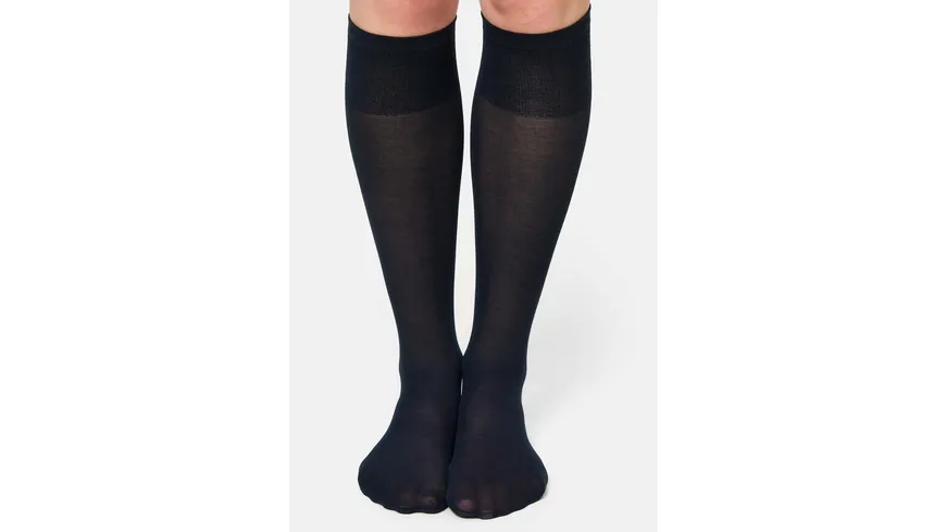NUR DIE Damen Kniestrümpfe Cotton Sensation 60 DEN schwarz