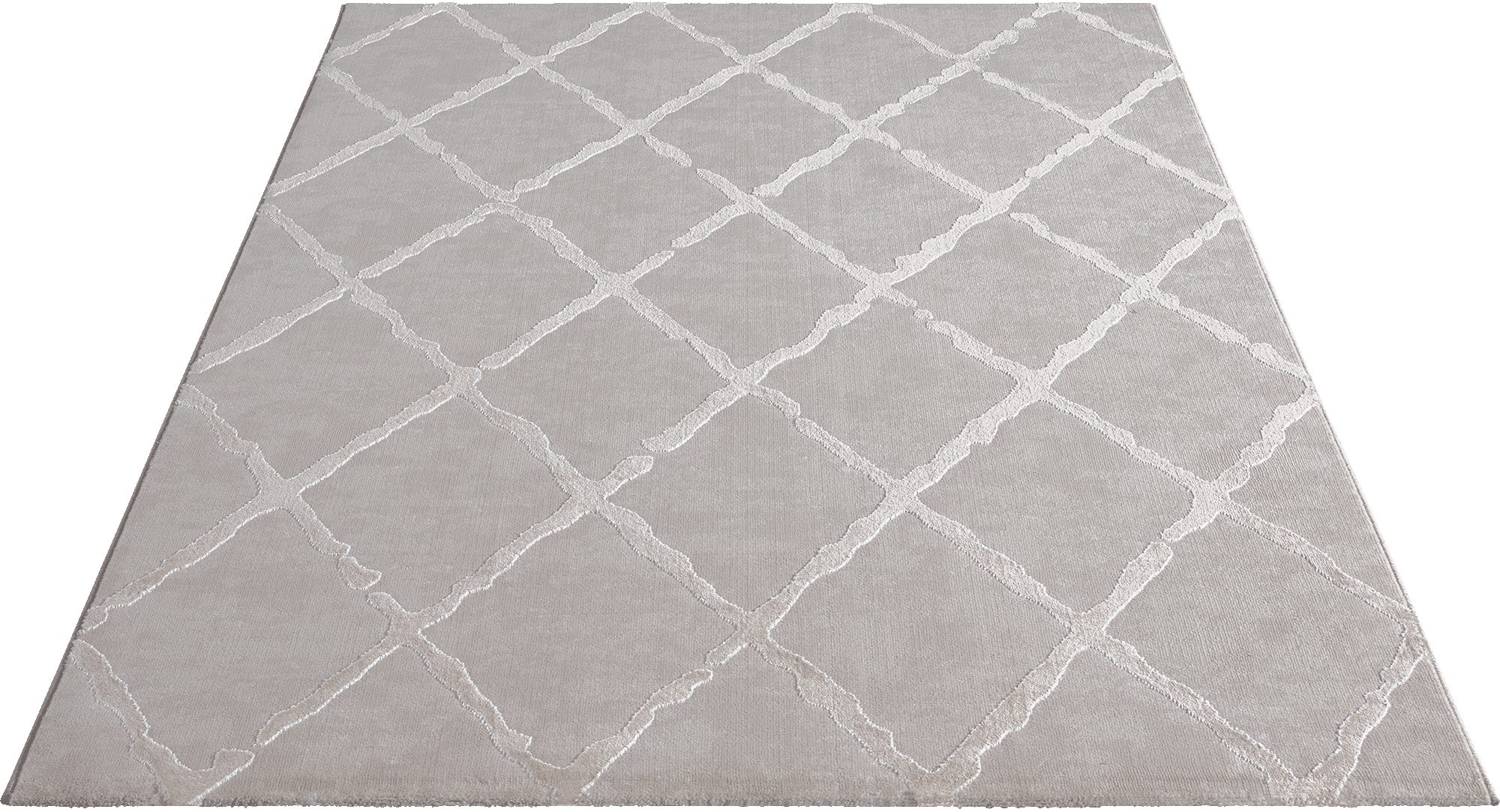 Teppich Knight Eleganter, Hochwertiger Teppich, Rauten Design, the carpet, Rechteck, Höhe: 12 mm, Wohnzimmer, Schlafzimmer, Kurzflor, Glanzeffekt, 3D Effekt
