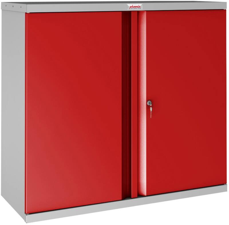 Phoenix SC Schrank Stahl 1 Abschließbar 1.000 x 500 x 1.000 mm Grau, Rot