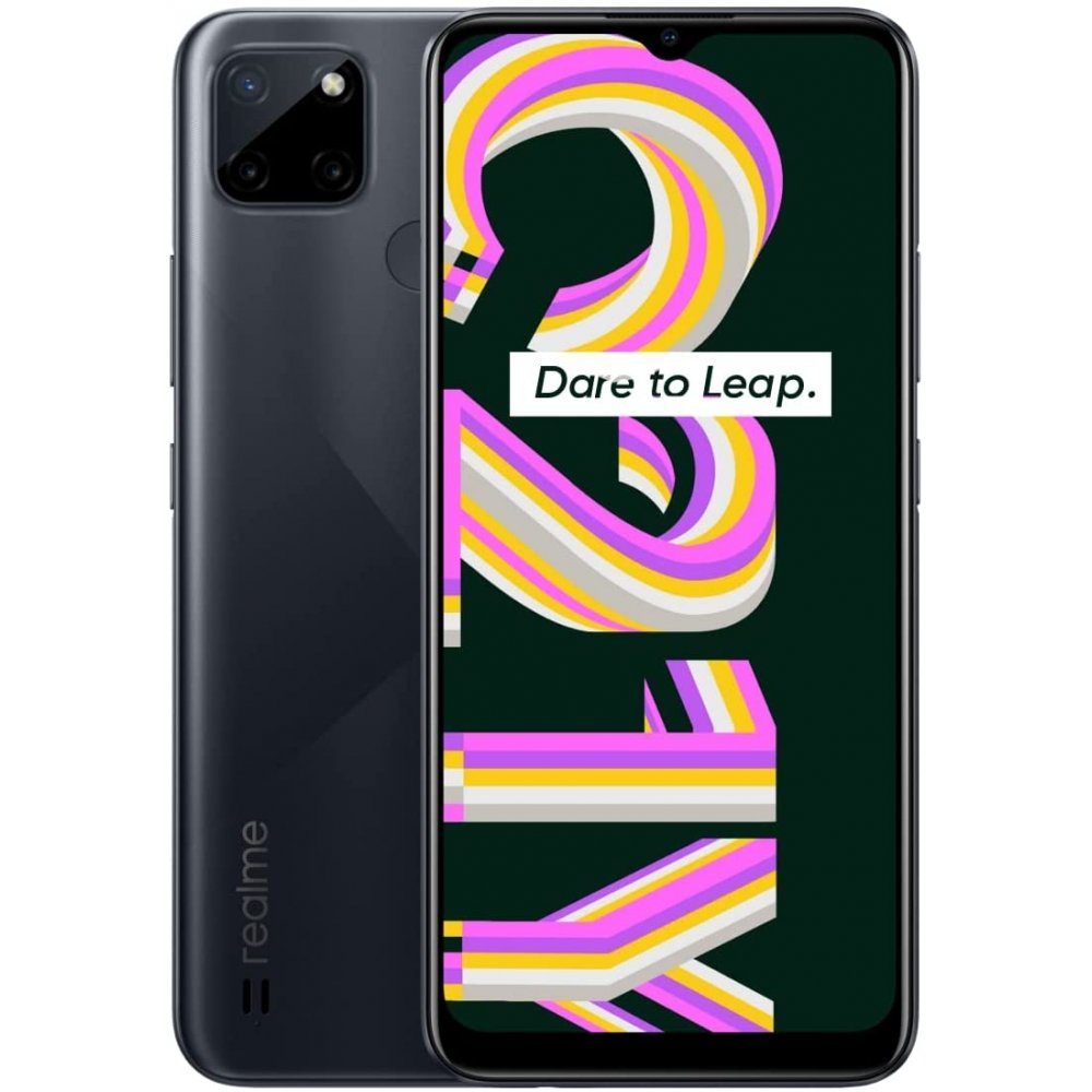 Realme C21-Y 32 GB / 3 GB - Smartphone - cross black Smartphone (6,5 Zoll, 32 GB Speicherplatz)