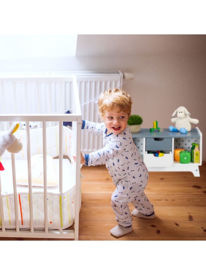 relaxdays Kinderregal in Weiß/ Grau - (B)60 x (H)30 x (T)30 cm günstig kaufen onesize