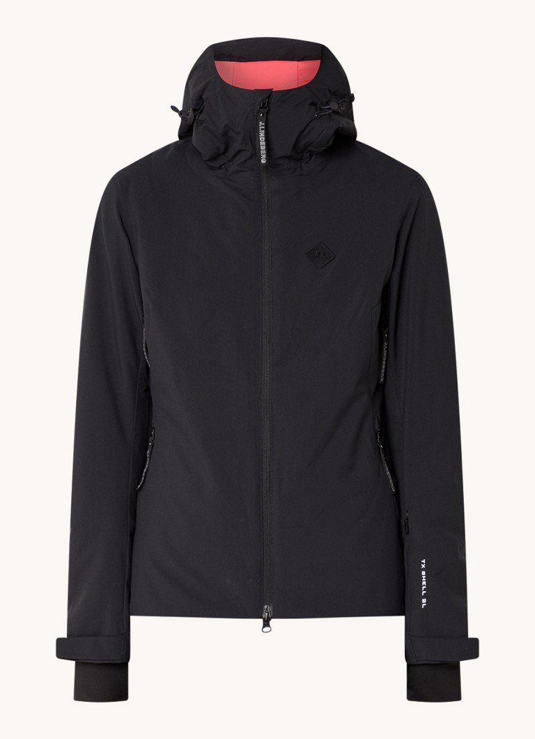 Jachetă de schi softshell J.Lindeberg Starling cu buzunare cu fermoar și logo.