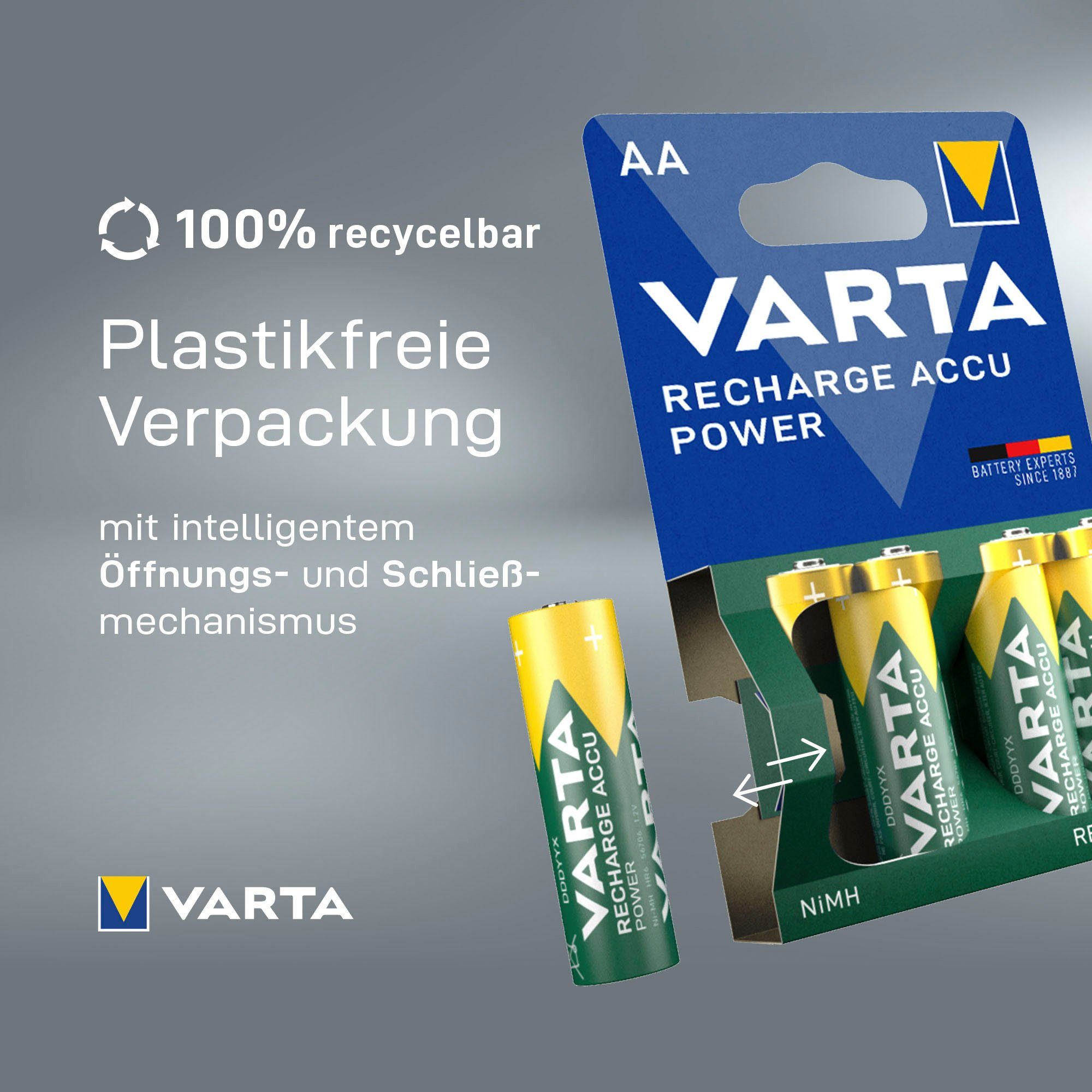 VARTA 4er Pack Mignon 2400mAh NiMH Akkupacks Mignon AA (4 St)