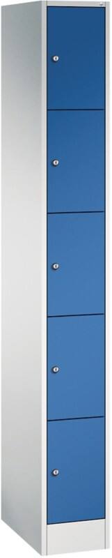 C P Serie 8070 Metall Schließfach 5 Türen Zylinderschloss 240 x 480 x 1.950 mm Lichtgrau 80700-10 S10003