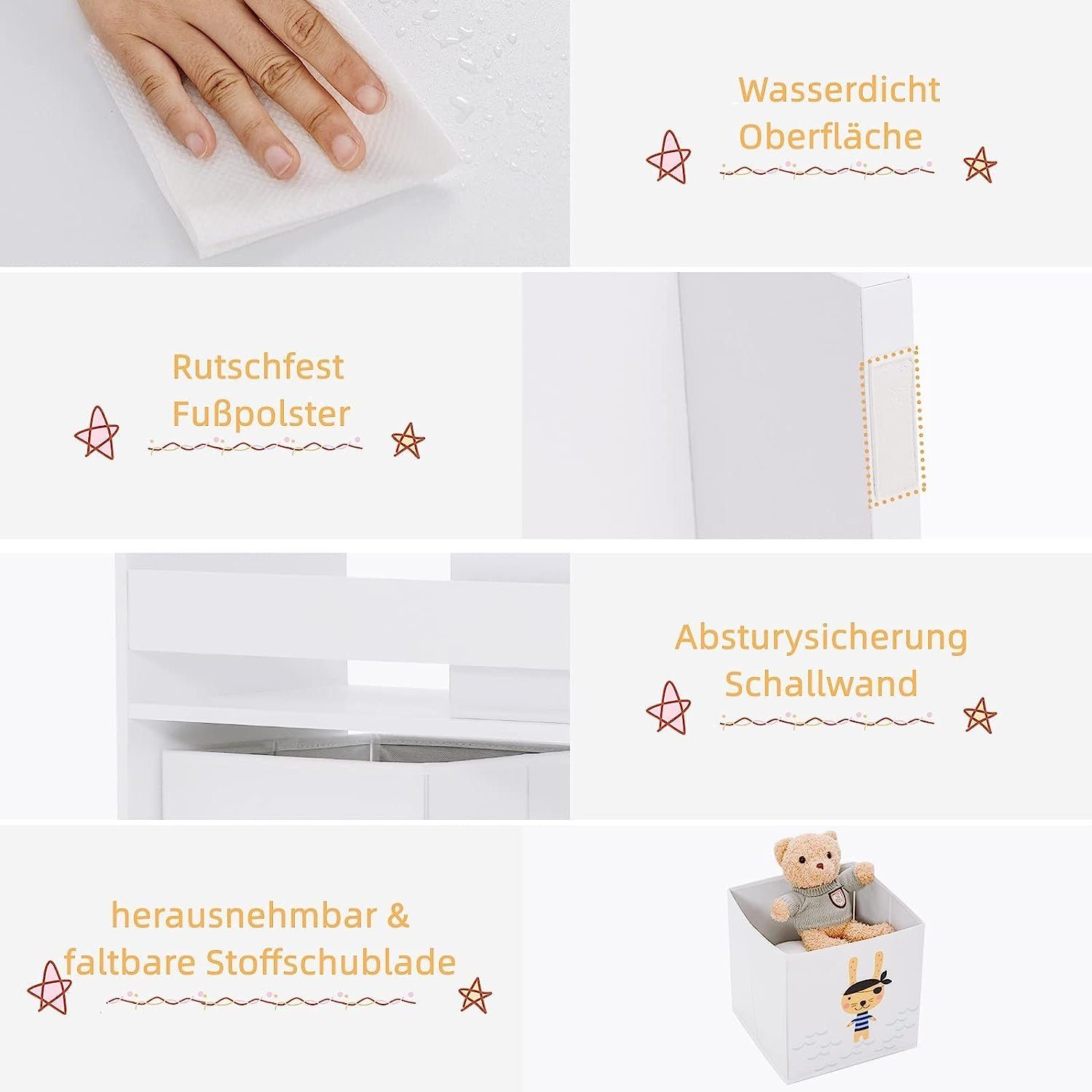 KOMFOTTEU Bücherregal Spielzeug-Organizer, Kinderzimmerschrank