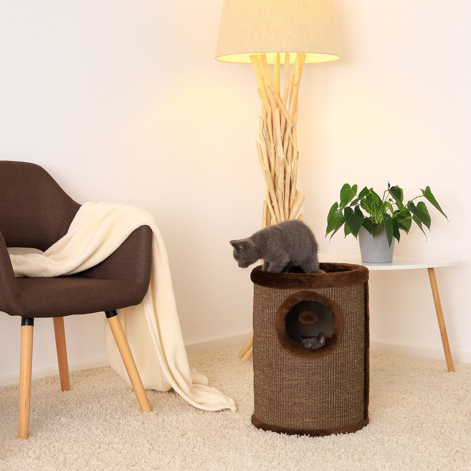 Lionto Kratztonnen Lionto 50cm Kratztonne mit Sisal braun