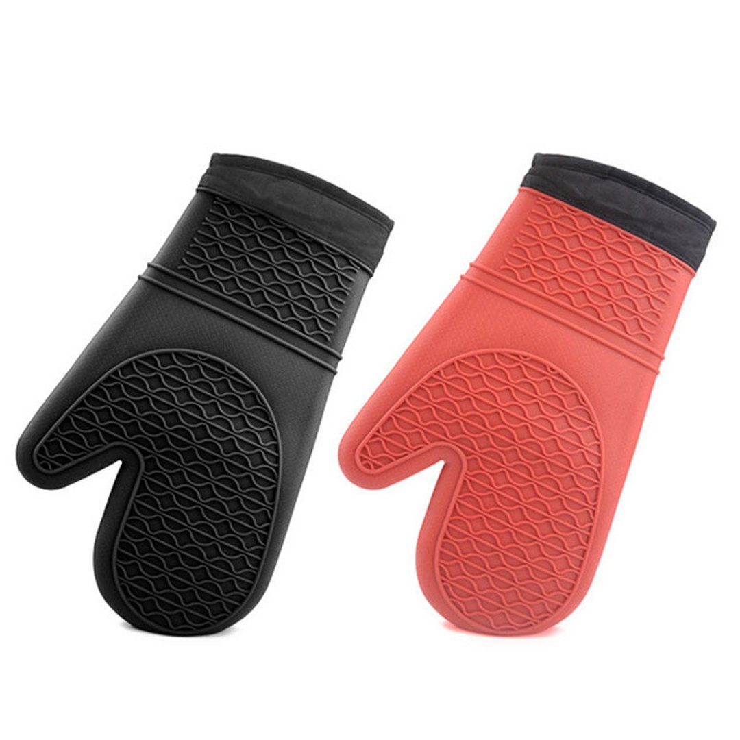 FIDDY Topfhandschuhe Hitzebeständige Ofenhandschuhe aus Silikon Küchenhandschuhe, (2-tlg., Ofenhandschuhe Dickere Silikon-Kochhandschuhe), für Mikrowelle Backen Kochen