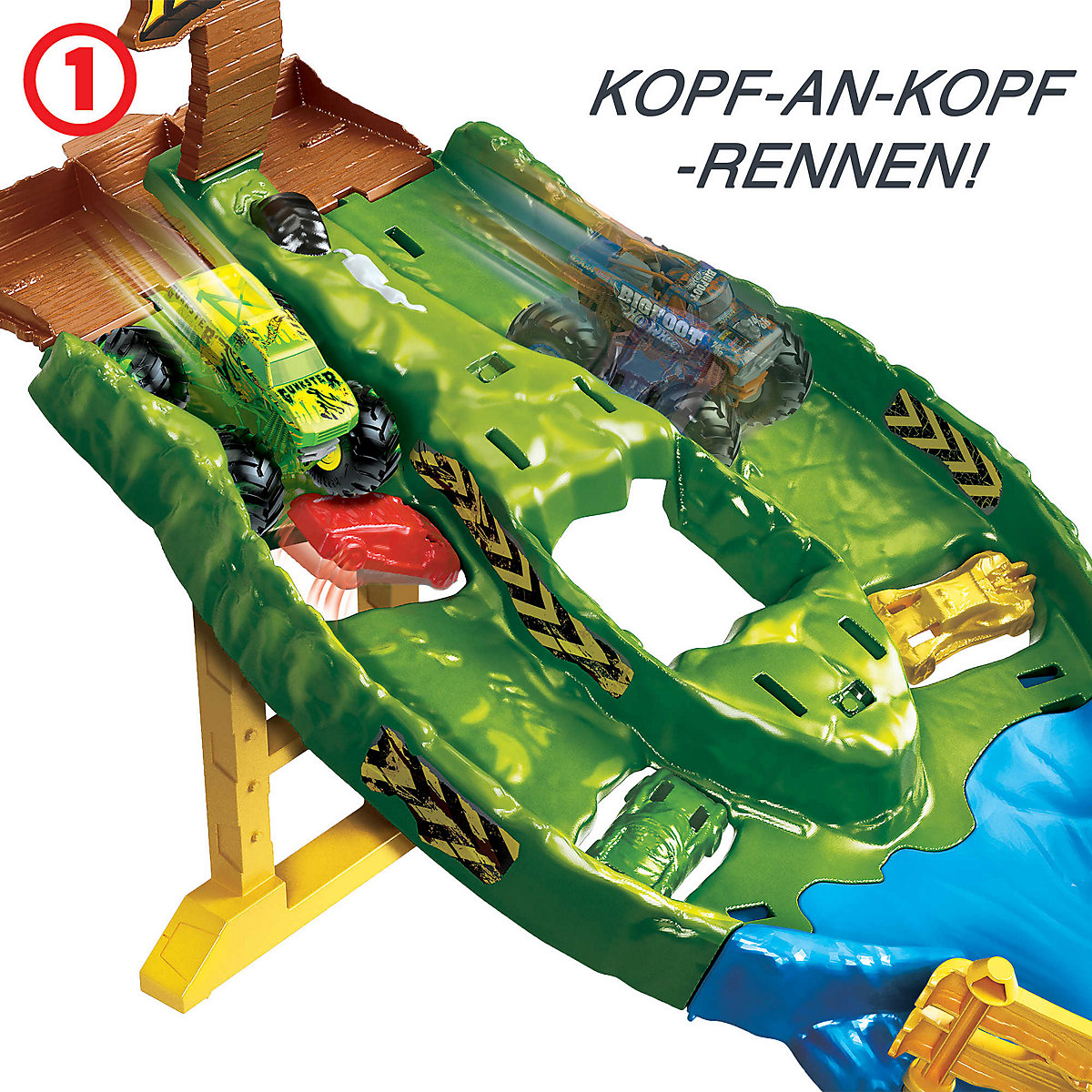 Hot Wheels Monster Trucks Wettkampf Rennstrecke inkl. 2 Spielzeugautos