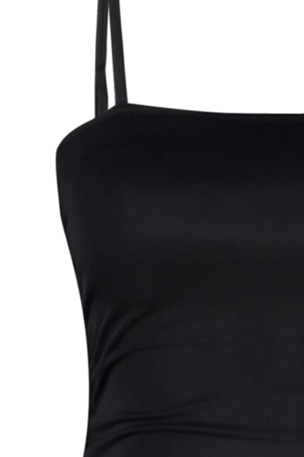 Trendyol Curve  Schwarzer, seitlich geraffter, verstellbarer Badeanzug mit Erholungseffekt TBBSS23AM00041