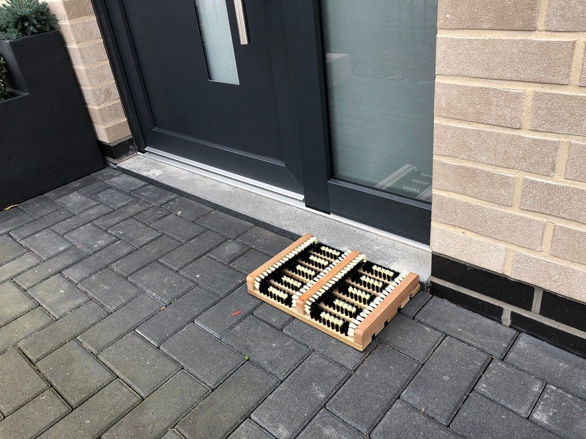 Bubble-Store Schuhabtropfschale Schuhabstreifer (Bürstenmatte mit seitlichen Borsten, Unterseite mit rutschfestem Gummiprofil), Schuhabtreter