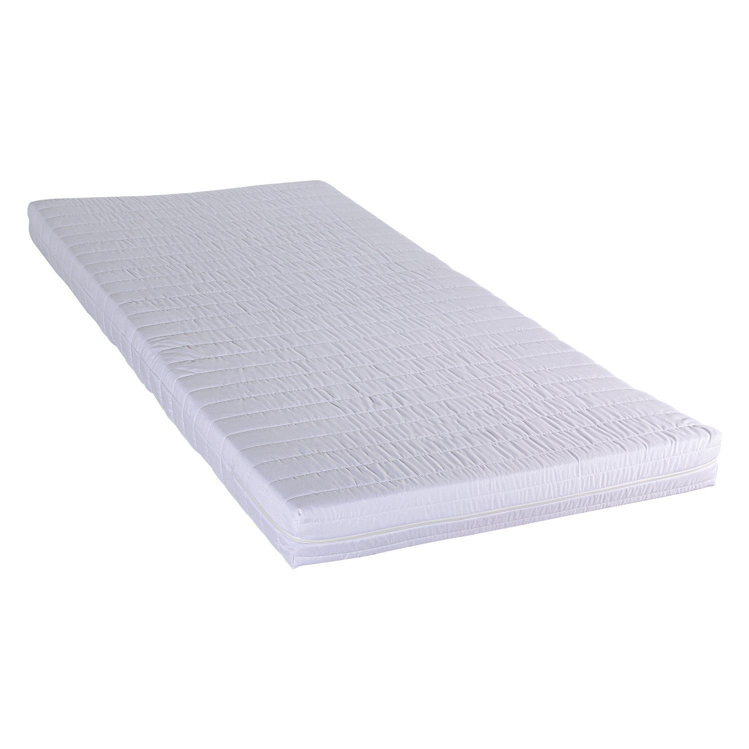 Komfortschaummatratze Easy Comfort Matratze Komfortschaum Rollmatratze Härtegrad 3 (H3) Weiß 100x200 cm, Como, 12 cm hoch