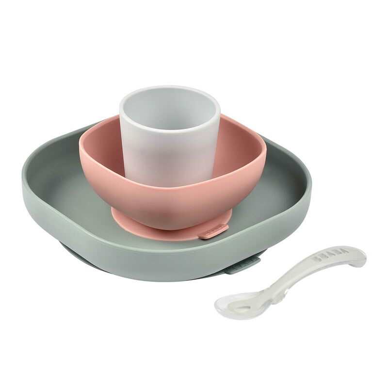 Coffret repas silicone 4 pièces Eucalyptus Beaba