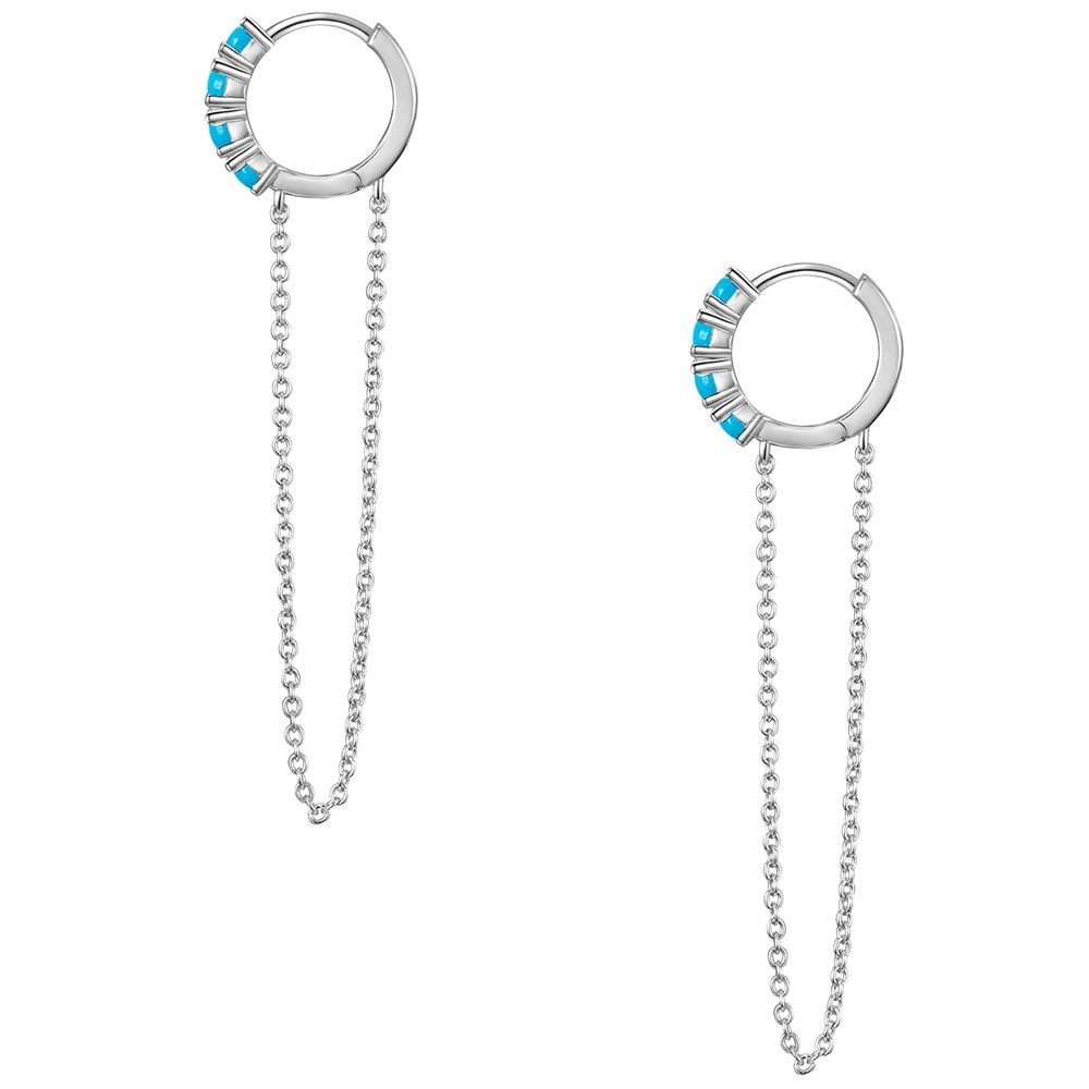 Glanzstücke München Créoles en argent Argent sterling Turquoise reconstituée en Argent Boucles d'oreilles
