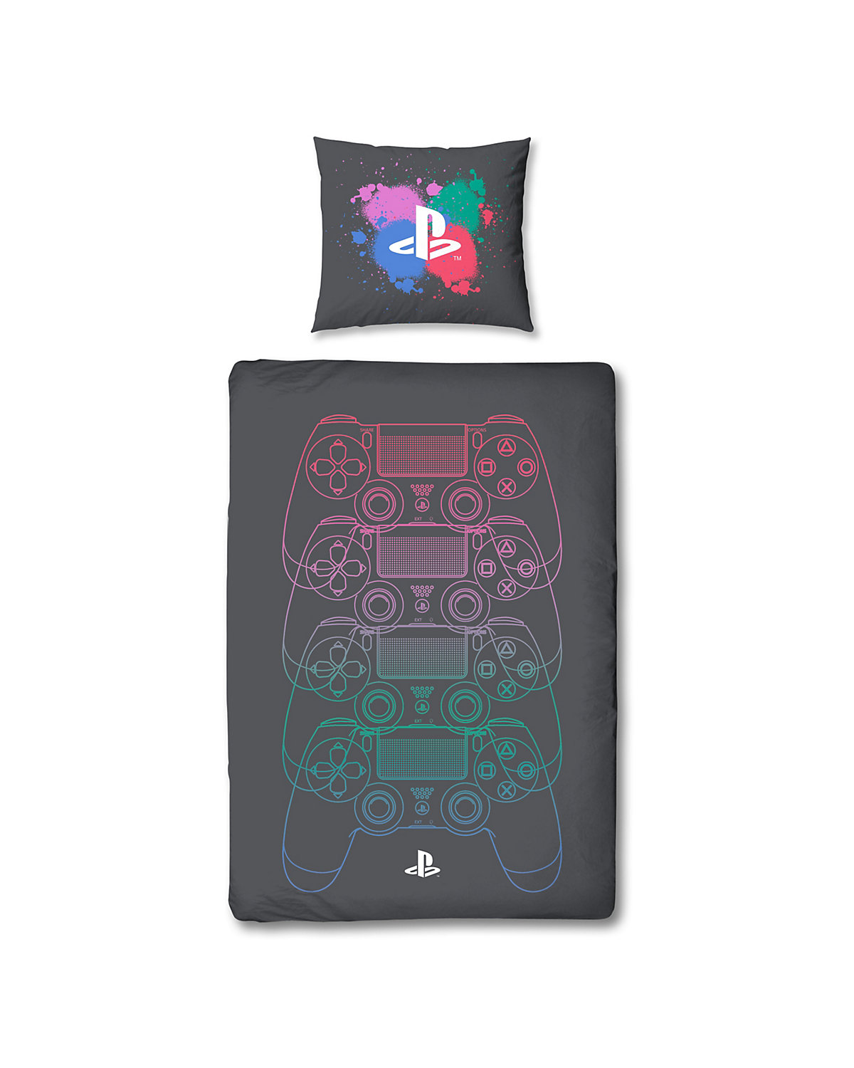 Bettwäsche Jungen PlayStation Gaming, Renforcé, 135 x 200 cm + 80 x 80 cm