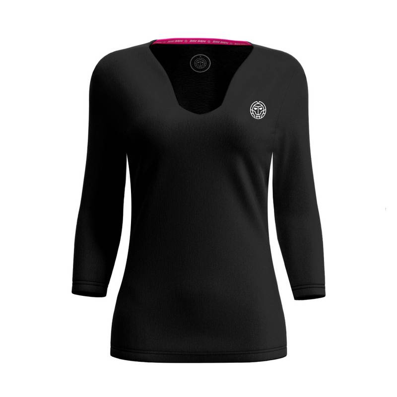BIDI BADU Crew V-Neck Longsleeve Tennisshirt Damen