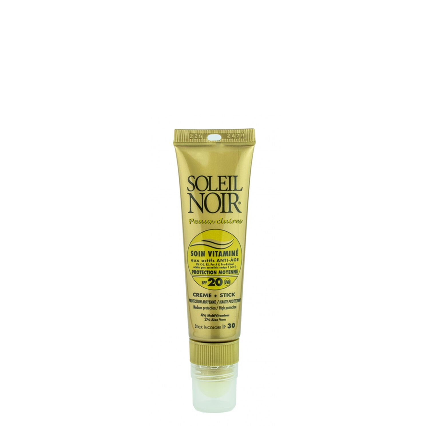 Soleil Noir Soin Vitaminé Crème SPF20 + Stick SPF30 Peaux Claires 20 ml + 2 g