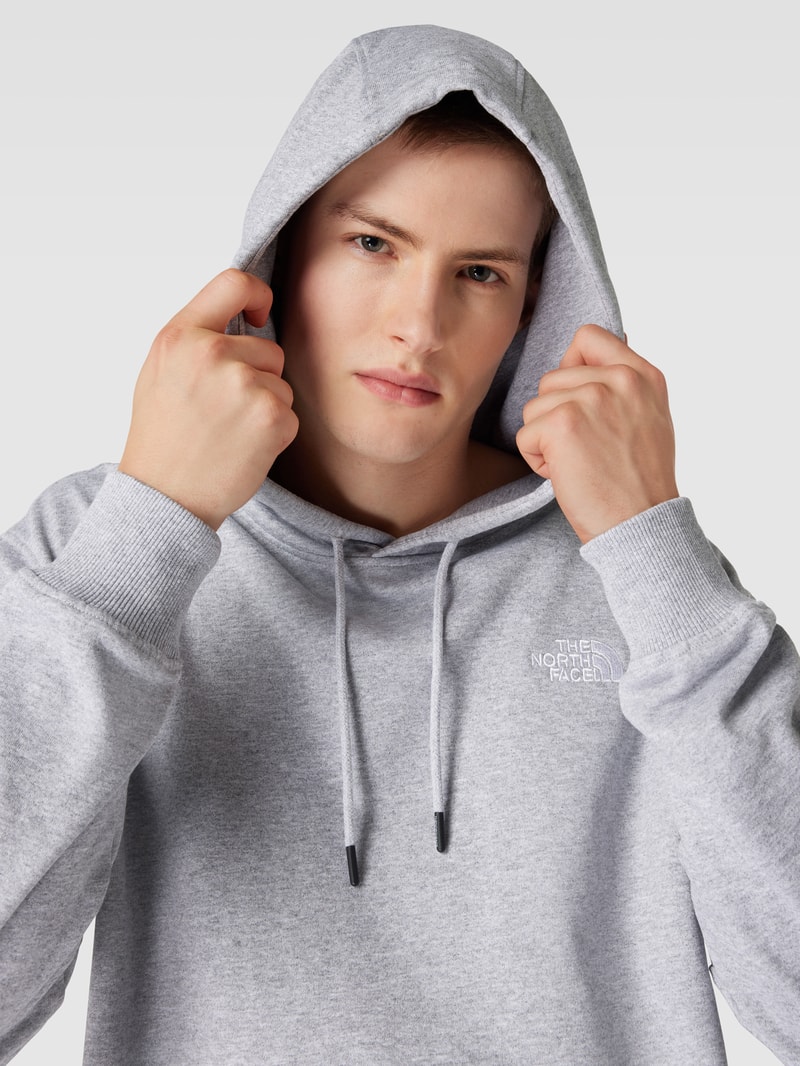 Hoodie mit Label-Stitching in hellgrau meliert