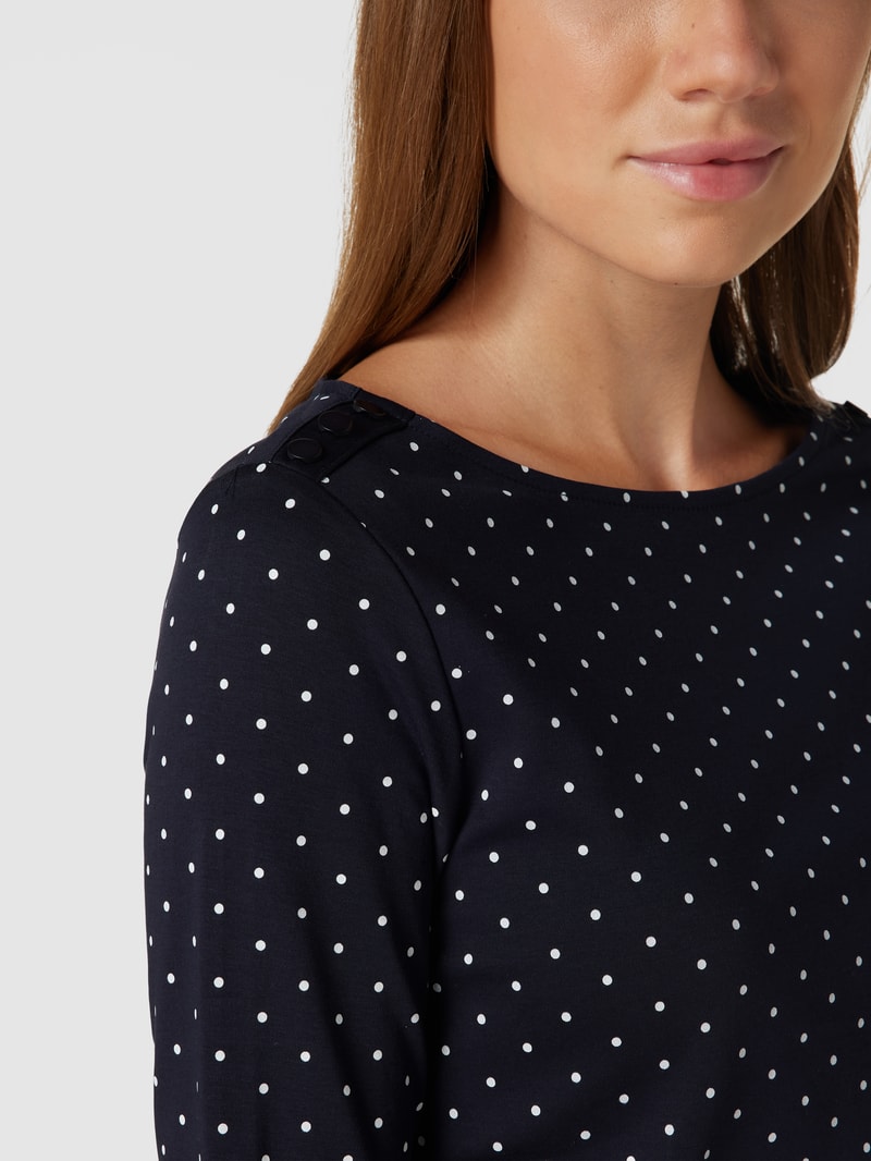 Longsleeve mit Polka Dots in dunkelblau