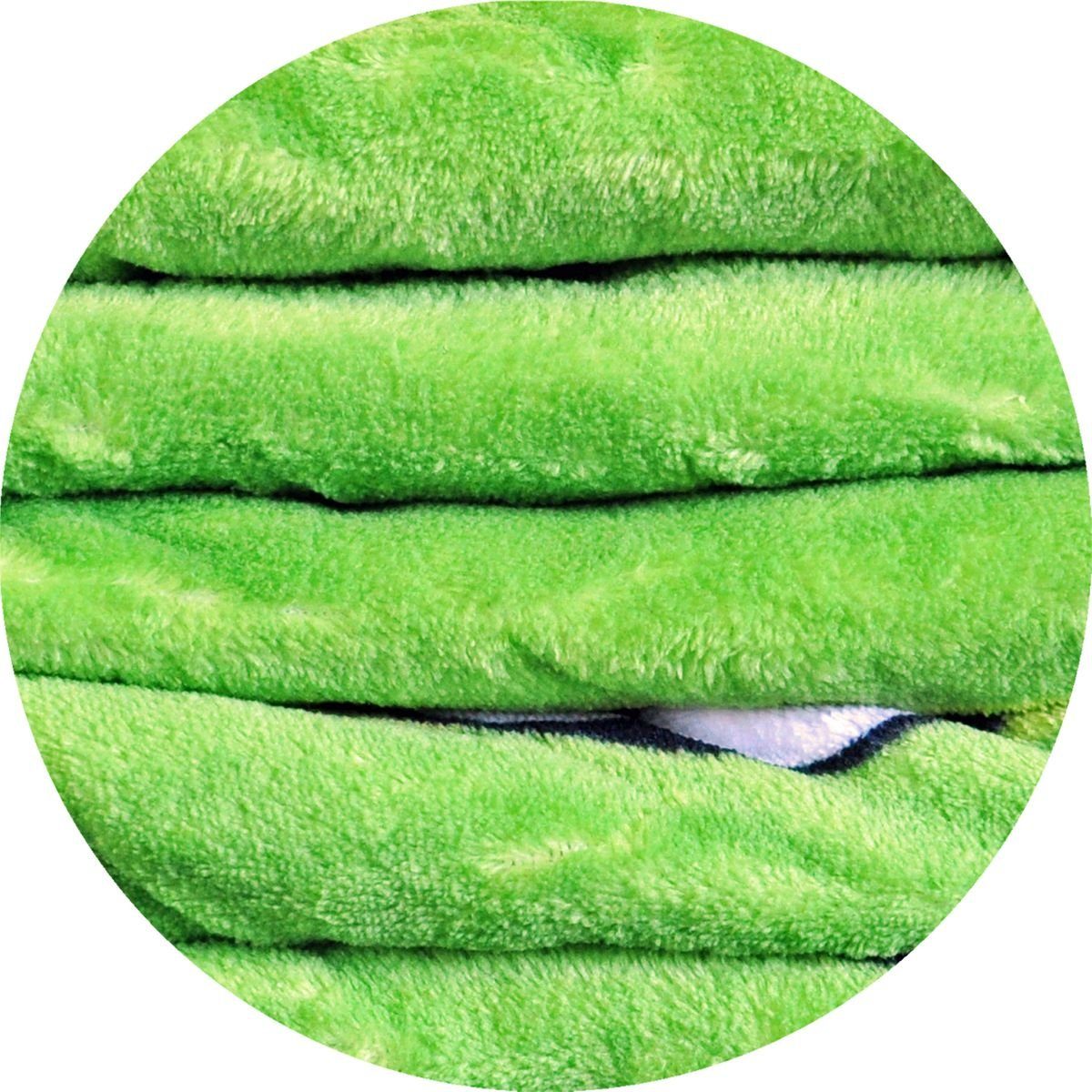 Kinderdecke Fußball Coral Fleecedecke 150x200cm Kuscheldecke Kinder Decke Fleece, JACK, Fußballfeld Grün gestreift