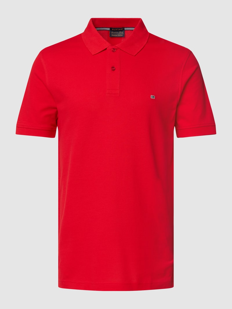 Poloshirt mit Label-Stitching in rot