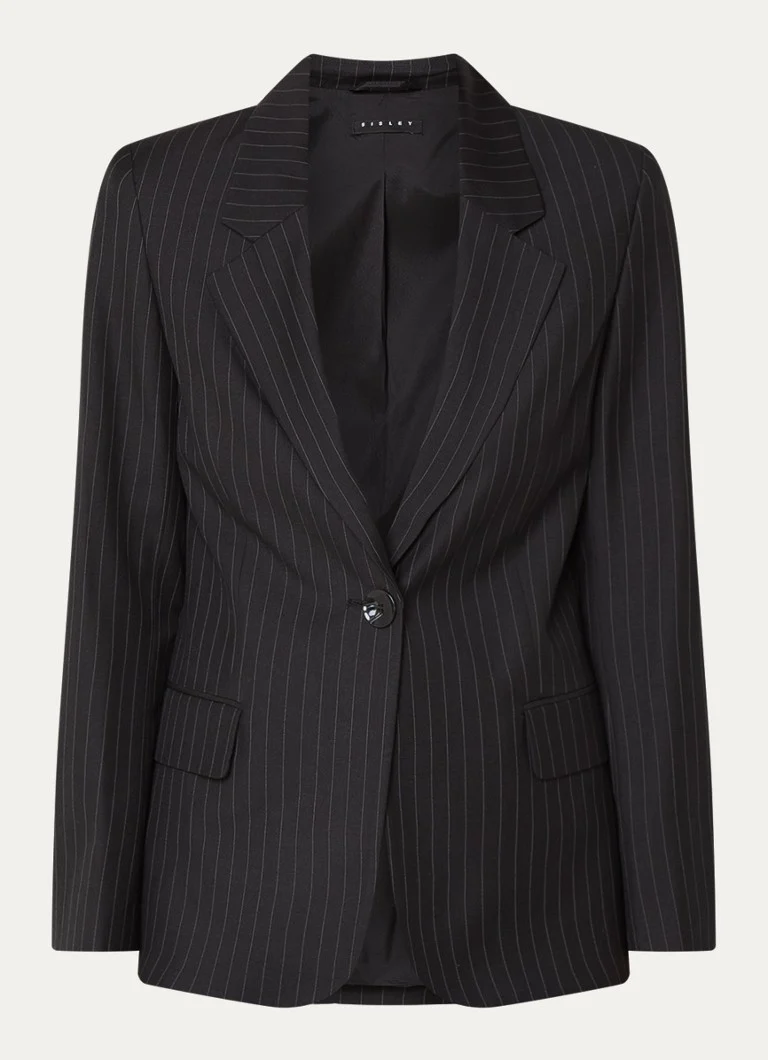 Benetton Blazer in wool blend with pinstripe and flap pockets